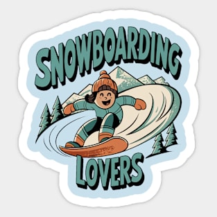snowboarding lovers Sticker